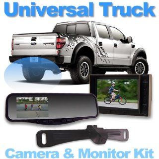 Universal Rear Camera System for Pickup Trucks with 4.3" Glass Mount Monitor: Automotive