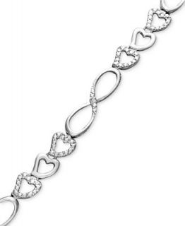 Victoria Townsend Sterling Silver Bracelet, Diamond Accent Triple Heart Bracelet   Bracelets   Jewelry & Watches