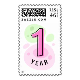 Baby girls first birthday stamp