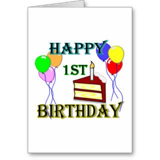 Happy 1st Birthday Gifts and Apparel Card