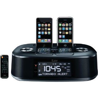 iLuv iMM183 Hi Fi Dual Alarm Clock Radio with NOAA/S.A.M.E. Weather Hazard Alert (Black) : MP3 Players & Accessories