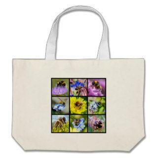 Multiple bees and bumblebees canvas bags
