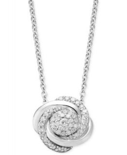 Wrapped in Love Diamond Necklace, 14k Gold and Diamond Love Knot Pendant (1/10 ct. t.w)   Jewelry & Watches