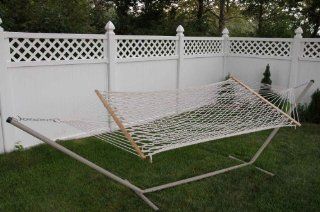 Bliss Hammocks, Inc. Rope Hammock and 13 Feet Stand Combo, White Rope (Discontinued by Manufacturer) : Patio, Lawn & Garden