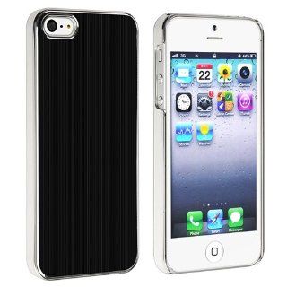 eForCity Snap on Case Compatible with Apple® iPhone® 5 / 5S, Black Brushed Aluminum Rear: Cell Phones & Accessories