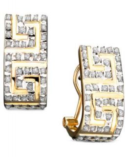 YellOra Diamond Earrings, YellOra Diamond Small Cross Hoop Earrings (1/4 ct. t.w.)   Earrings   Jewelry & Watches
