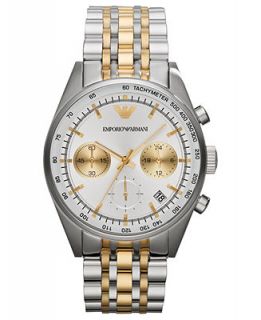 Emporio Armani Watch, Mens Chronograph Two Tone Stainless Steel Bracelet 43mm AR6116   Watches   Jewelry & Watches