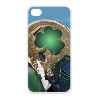 NCAA Notre Dame Fighting Irish Logo with Golden Helmet Cool Unique Durable TPU Rubber Case Cover for Apple Iphone 4 4S Custom Design UniqueDIY: Cell Phones & Accessories