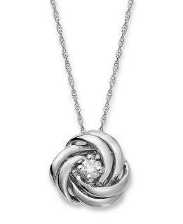 Wrapped in Love Diamond Necklace, 14k White Gold Diamond Knot Pendant (1/10 ct. t.w.)   Necklaces   Jewelry & Watches