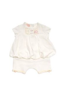 Biscotti Baby Girls Newborn Lace Lullaby Short Sleeve Romper: Clothing