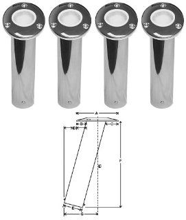 15 Degree Rod Holders, Cast Stainless Steel, Set of 4 : Boating Deck Hardware : Sports & Outdoors