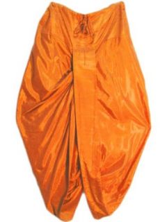 Indian Traditional Men's Saffron Ready to Wear Dhoti Harem Pants: Clothing