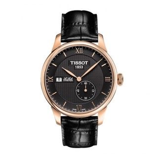 Tissot Men's T0064283605800 'Le Locle' Goldtone Black Leather Automatic Watch Tissot Men's Tissot Watches