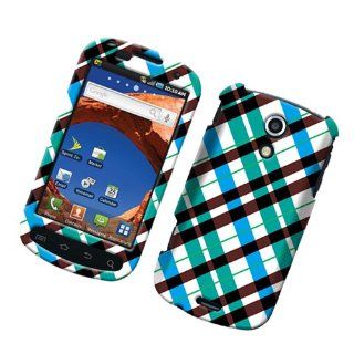 Eagle Cell PISAMEPIC4GR154 Stylish Hard Snap On Protective Case for Samsung Galaxy S2/Epic 4G Touch/D710   Retail Packaging   Blue Green Brown Check: Cell Phones & Accessories