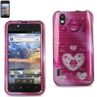 Reiko 2DPC LGLS855 155 Premium Durable Snap On Protective Case for LG Marguee LS855   1 Pack   Retail Packaging   Pink Cell Phones & Accessories