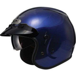 GMAX GM32 with Flip Down Sun Shield Adult Open Face Motorcycle Helmet   Blue / Small Automotive