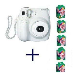 Fujifilm INSTAX MINI 7S Camera and Film Kit (White) with 5 Twin Packs of MINI INSTAX Film : Instant Film Cameras : Camera & Photo