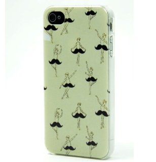 Dancing Girl with Mustache aztec tribal Snap On Case Cover for Apple iPhone 4 iPhone 4s + Screen Protector Cell Phones & Accessories