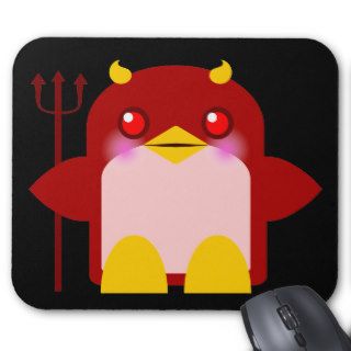 Kawaii Penguin Devil Halloween Mousepad