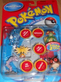 Pokemon Poke Pack HootHoot #95 Onix #145 Zapdos #144 Articuno and Bellossom Battle Figures From Pokemon 2000 the Movie : Other Products : Everything Else