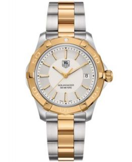 TAG Heuer Womens Swiss Aquaracer Stainless Steel and 18k Gold Bracelet Watch 27mm WAF1424.BB0825   Watches   Jewelry & Watches