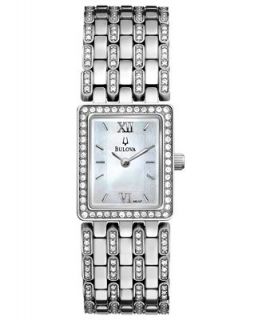 Bulova Womens Crystal Stainless Steel Bracelet Watch 20mm 96L157   Watches   Jewelry & Watches
