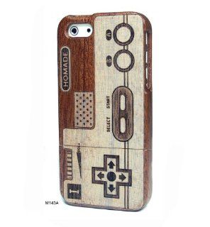 Basicase ™ Game Boy Engraved Handmade Real Dark Sapele Walnut Wooden Hard Wood Cover Case for Apple iPhone 5 M143A Mobile Phone Apps Special Edition: Cell Phones & Accessories