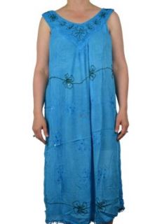 143Fashion Ladies Fashion Sleeveless Dress, Blue, Free Size at  Womens Clothing store: