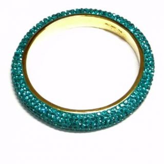 Crystal Bangle   Gold Plated with Turquois Crystal