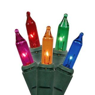 Set of 140 Multi Color Everglow Chasing Mini Christmas Lights   Green Wire   General Hardware And Construction Equipment  