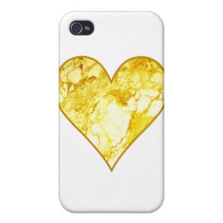 Golden Heart Covers For iPhone 4