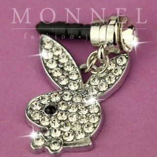 Ip138 Luxury Crystal Bunny Rabbit Anti Dust Plug Cover Charm for Iphone 4 4S Cell Phones & Accessories
