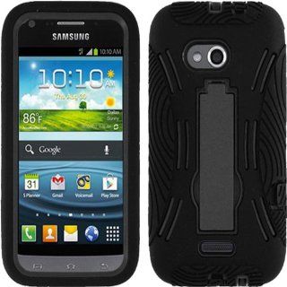 Black HyBrid HyBird Rubber Soft Skin Kickstand Case Hard Cover Faceplate For Samsung Galaxy Victory 4G LTE LITE L300 with Free Pouch Cell Phones & Accessories