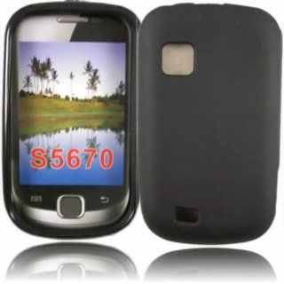 Gel Case Cover Skin For Samsung Galaxy Fit S5670 / Black Design: Cell Phones & Accessories