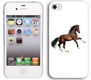 Apple iPhone 5 5S White 5W137 Hard Back Case Cover Color Dark Brown Horse: Cell Phones & Accessories