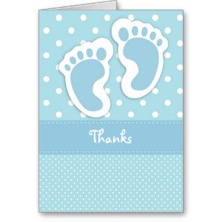 Blue Baby Foot Print Thank You Card