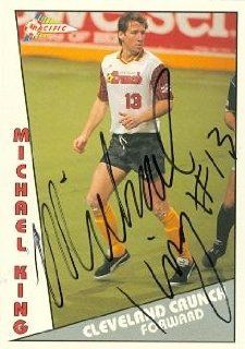 Michael King autographed Soccer trading Card (MISL Soccer) 1992 Pacific #136 Sports Collectibles