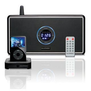 Excalibur 138BK SoundMaster Satellite Wireless Speaker System with Universal Dock for iPod (Black) : MP3 Players & Accessories