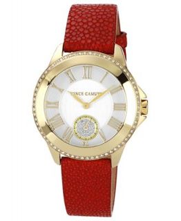 Vince Camuto Watch, Womens Red Stingray Leather Strap 38mm VC 5070SVRD   Watches   Jewelry & Watches
