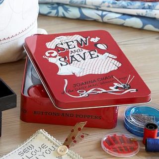 retro sewing kit in a tin by the contemporary home