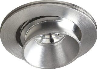 Alico Industries WLE132C32K 0 98 Adjustable Button Saucer Recessed LED Fixture with Cowl, Brushed Aluminum Finish   Chandeliers  