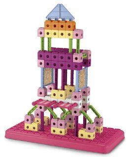 Fisher Price TRIO Building Set with storage   Pink: Toys & Games
