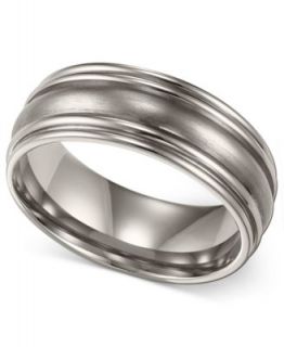 Triton Mens Titanium Ring, Comfort Fit Wedding Band (6mm)   Rings   Jewelry & Watches