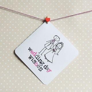 'wedding day wishes' personalisable card by parsy