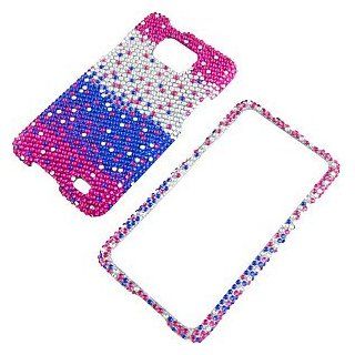 Rhinestones Protector Case for Samsung Galaxy S II (AT&T & i9100), 3 Tone Waterfall Full Diamond Cell Phones & Accessories