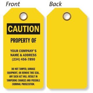 Add Company's Name & Address, Vinyl 15 mil Plastic, Eyelet, 20 Tags / pack, 4.25" x 2.125" : Blank Labeling Tags : Office Products