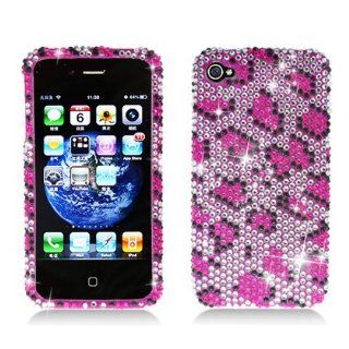 Aimo Wireless IPHONE4GPCDI123 Bling Brilliance Premium Grade Diamond Case for iPhone 4   Retail Packaging   Pink Leopard: Cell Phones & Accessories