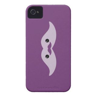 Cute Purple Mustache Case Mate iPhone 4 Cases