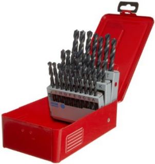 Dormer A190 High Speed Steel Jobber Length Drill Bit Set with Plastic Case, Black Oxide Finish, 118 Degree Conventional Point, Letter Size, 26 piece, A to Z: Industrial & Scientific