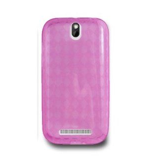 SogaWireless Pink Candy Skin TPU Soft Gel Case Phone Cover For Cricket, Boost Mobile HTC One SV [SWF117]: Cell Phones & Accessories